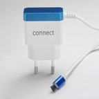 СЗУ AVconnect TECHNOLOGY (T-10) micro 1000mAh, цвет: бело-синий