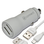 АЗУ AVconnect CX-23 на 2 USB выхода 3100 mAh с кабелем micro цвет: белый
