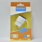 СЗУ CONNECT SMART iP4 с USB-выходом 1A white/blue