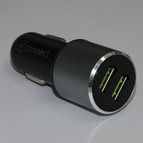 АЗУ AVconnect C10 на 2 USB выхода 3100 mAh, цвет: черный с серым