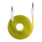 Audio cable (AUX) силиконовый провод (желтый) 3,5F-3,5F 1.0м