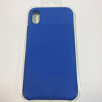 Чехол - накладка soft touch для iP X/XS силиконовый (голубой)