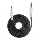 Audio cable (AUX) силиконовый провод (черный) 3,5F-3,5F 1.0м